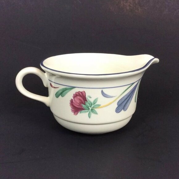 Lenox Chinastone Poppies On Blue Creamer Vintage 90s - Picture 2 of 6
